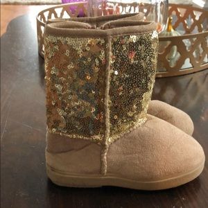 Gold Sequin boots